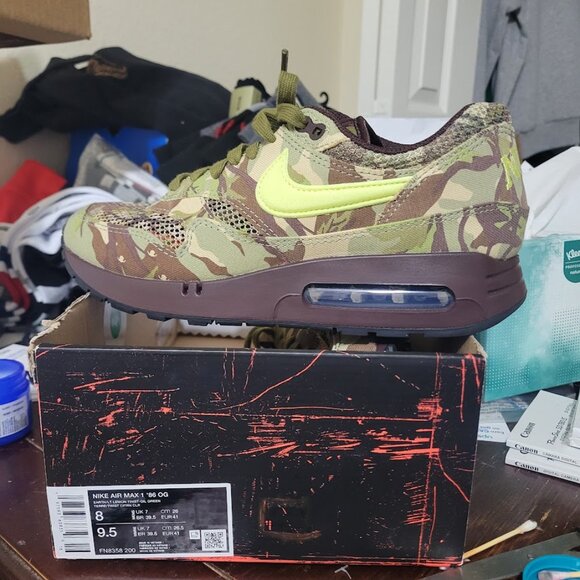 Nike Air Max 1 '86 OG Camo BW Big Window Bubble FN8358-200 8 Earth Brown Green - Picture 2 of 16